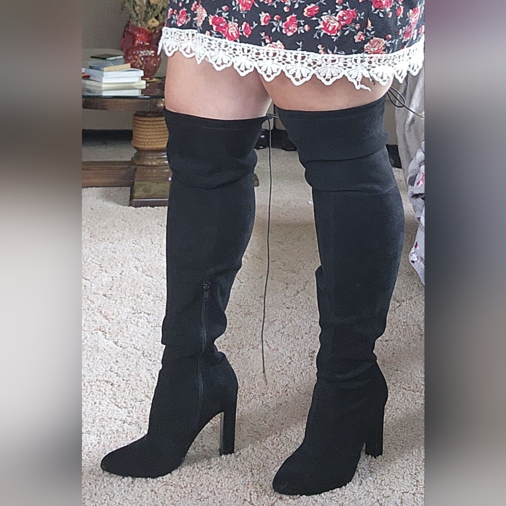 Shoe Dazzle Black Over-the-Knee Boots - Picture 3 of 5